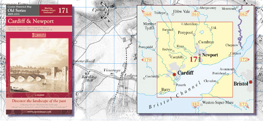 CASSINI MAP CARDIFF AND NEWPORT (1809 - 1833)